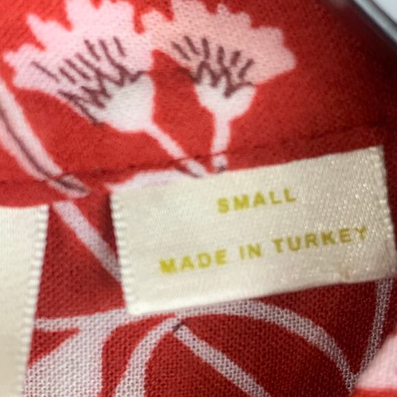 Anthro Mauve Melina Maxi Dress Women Small Red Floral Print Prairie Cottage Core - Picture 7 of 10